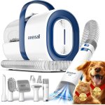 Aspirateur poil de chien, professionnelle tondeuse chien, 12000 pa aspirateur poil de chien chat avec ...