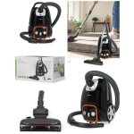 Aspirateur traineau avec sac 700w design capacit 3l combi brosse rayon action 9m filtre  air hepa noir ...