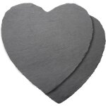 Assiettes en ardoise c?ur 20 cm � lot de 2