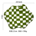 Assiette en cramique echiquier nordique, tasse noire et blanche, tasse a caf, queplate domestique, ...