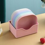 Assiettes carres en paille de bl, bols a ptes, salade, lger, rutilisable, service alimentaire, fte, ...