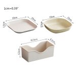 Assiettes carres en paille de bl, bol a salade, vaisselle de service rutilisable avec support, 7 pices ...