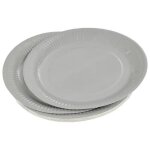 Assiettes en carton - unies - 20 pi�ces - 23 cm - couleur gris - ecologique
