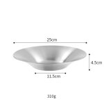Assiette creuse en acier inoxydable, assiette ronde, ptes aux fruits, vaisselle de table, restaurant, ...