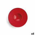 Assiette creuse ariane antracita cramique rouge ( 28 cm) (6 units)