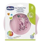 Assiette creuse d�cor�e avec rebord - rose