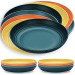 Assiettes creuses en plastique de 23 cm, 8 pices, incassables et rutilisables, lgres, pour ptes ...