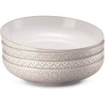 Assiettes creuses profondes, 1660ml grands bols a ptes, ¿25. 2cm large et profond saladier pour la ...