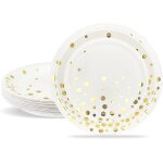 Assiettes a dessert 18cm paillettes dorées assiettes en carton jetables blanc 24 pièces vaisselle jetable ... Assiettes a dessert 18cm paillettes dorées assiettes en carton jetables blanc 24 pièces vaisselle jetable ...