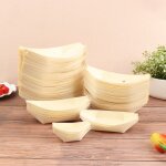 Assiettes a dessert en bois de pin, 50 pièces, pour salade de sushi, bateau de sushi jetable, assiettes ... Assiettes a dessert en bois de pin, 50 pièces, pour salade de sushi, bateau de sushi jetable, assiettes ...