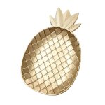 Assiettes a desserts en forme d'ananas / feuille dorées, plateau décoratif nordique, plat fruits secs, ... Assiettes a desserts en forme d'ananas / feuille dorées, plateau décoratif nordique, plat fruits secs, ...
