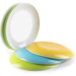 Assiette a dessert rigide rutilisable en plastique pour camping, 20 cm, micro - ondes - 7 pices