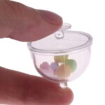 Assiette a dessert transparente + 5 poupes macarons, accessoires 1:12, meubles de maison, plateau a ...