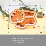Assiette de dinosaur2 - ensemble de vaisselle dinosaure en fibre de bambou pour enfants, assiette a dner, ...