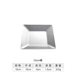 Assiette europenne en acier inoxydable, assiette carre, assiette a steak, assiette de stockage de fruits, ...