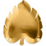 Assiette feuille en coupelle dor�e m�tallis�e (x3) ref / apcfor th�me jungle �le