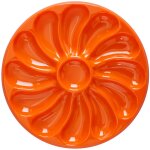 Assiettes a huitres couleur orange 12 compartiments + 1 pour le citron, sauce. fabrication franaise ...