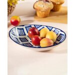 Assiette ovale r�ve bleu carr�