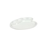 Assiette en porcelaine style palette de peintre - l 28 x l 24, 2 x h 1, 5 cm - blanc Assiette en porcelaine style palette de peintre - l 28 x l 24, 2 x h 1, 5 cm - blanc