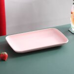 Assiette rectangulaire en paille de bl, ustensiles de cuisine cratifs, assiette a ptes sushi, assiettes ...