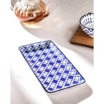 Assiette rectangulaire r�ve bleu brest new bone china