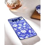 Assiette rectangulaire rve bleu rennes new bone china
