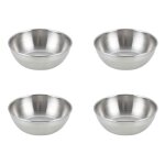 Promotion! assiettes a sauce en acier inoxydable, 4 pices, plats ronds d'assaisonnement, sushis, bol ...