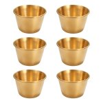 Assiettes a sauce en acier inoxydable, 6 pi�ces, trempage, sauce soja, bols, petites tasses a collation, ...