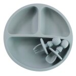Assiette en silicone pour bb, bol a vaisselle a poigne, assiettes a micro - ondes pour tout - petit ...