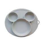 Assiette en silicone pour enfants, bol sans bpa, alimentation pour bb, ventouse, vaisselle en gel de ...