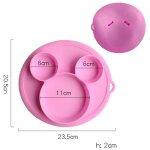 Assiette en silicone sans bpa pour bbs, vaisselle anglaise'entranement pour enfants, assiettes synchronise ...