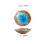 Assiette a soupe mnagre, personnalit crative, le four bleu devient rtro japonais, vaisselle en cramique, ...