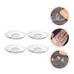Assiettes en verre transparent, soucoupe a caf, tasse de plat, collation, dessert, support de tasse, ...