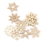Assortiment de 20 pices de dcorations en bois flocons de neige arbre de nol dcoration suspendue pour ...