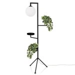 Astoria - lampadaire tripode avec tablettes h153cm noir globen lighting design par anna landerholm
