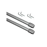 Ateliers 28 tringles de vitrage extensibles - plate / ovale - m�tal - lot de 2 50 x 80 cm gris