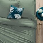 Atmosphera housse de couette en coton 1 personne vert c�ladon - 140 x 200 cm