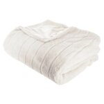 Atmosphera manoir plaid en fausse fourrure blanc - 180 x 230 cm