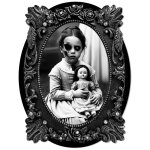 Autocollant cadre baroque vintage fille 30x23cm