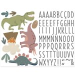 Autocollant mural pour enfants avec pr�nom dinosaures