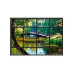 Autocollant mural jardin japonais en trompe l'oeil