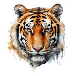 Autocollant mural  t�te de tigre