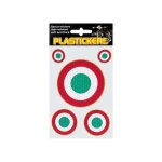Autocollants r�fl�chissants pour plastiques, cocardes drapeau italie, tableau 13 x 9. 5 cm