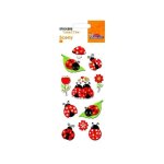 Autocollants en relief � paillettes - coccinelles