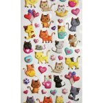 Autocollants r�utilisables - relief 3d - chatons mignons - paillettes - tweeny - animaux