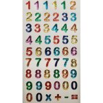 Autocollants r�utilisables - relief 3d - chiffres multicolore - tweeny - pour enfant