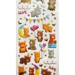 Autocollants r�utilisables - relief 3d - oursons f�te - paillettes - tweeny