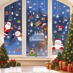Autocollant sticker noel - 8 plaques d�co pour fen�tre vitre miroir frigo d�coration int�rieur no�l �lectrosta ...