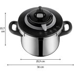 Autocuiseur - tefal - clipso chef - 6 litres - acier inoxydable - 4 programmes de cuisson