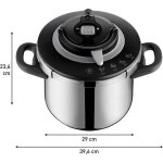 Autocuiseur - tefal - clipso chef - 8l - acier inoxydable - 4 programmes de cuisson